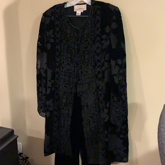 Vintage yolanda designer collection velvet pants suit SZ 16 (runs small) - Picture 1 of 15
